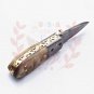 5.75" Handmade Damascus Folding Pocket knife Hunting knife 100% Handmade Damascus Steel Handle Ram