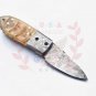 5.75" Handmade Damascus Folding Pocket knife Hunting knife 100% Handmade Damascus Steel Handle Ram
