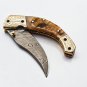 8.5" Handmade Damascus Folding Pocket knife Hunting knife 100% Handmade Damascus Steel Handle Ram