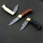 6.75'' Custom Hand Made Forged knife Hunter Knife Lot of Three Damascus Steel Bowie Knife Handle