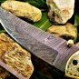 8'' Custom Hand Made Forged Folding Hunter Pocket Knife Damascus Steel Bowie Knife Handle Brass