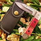 9.5'' Custom Hand Made Forged knife Hunter Knife Damascus Steel Bowie Knife Handle IronWood Folding
