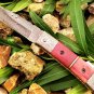 9.5'' Custom Hand Made Forged knife Hunter Knife Damascus Steel Bowie Knife Handle IronWood Folding