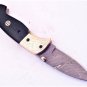 Handmade Damascus Folding Pocket knife Hunting knife 100% Handmade Damascus Steel Handle Buffalo