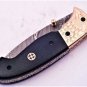 Handmade Damascus Folding Pocket knife Hunting knife 100% Handmade Damascus Steel Handle Buffalo