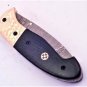 Handmade Damascus Folding Pocket knife Hunting knife 100% Handmade Damascus Steel Handle Buffalo