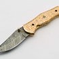 Handmade Damascus Folding Pocket knife Hunting knife 100% Handmade Damascus Steel Handle Copper