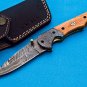 8" Handmade Damascus Folding Pocket knife Hunting knife 100% Handmade Damascus Steel