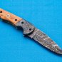 8" Handmade Damascus Folding Pocket knife Hunting knife 100% Handmade Damascus Steel