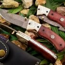 Handmade Damascus Folding Pocket knife Hunting knife 100% Handmade Damascus Steel Handle Camel