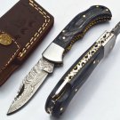 6.75'' Custom Hand Made Forged knife Hunter Knife Damascus Steel Bowie Knife Handle IronWood