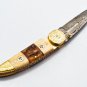 Handmade Damascus Folding Pocket knife Hunting knife 100% Handmade Damascus Steel Handle Ram Horn
