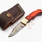 6.75'' Custom Hand Made Forged knife Hunter Knife Damascus Steel Bowie Knife Handle IronWood