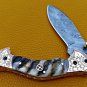 8" Handmade Damascus Folding Pocket knife Hunting knife 100% Handmade Damascus Steel Handle Ram