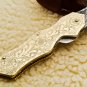 Handmade Damascus Folding Pocket knife Hunting knife 100% Handmade Damascus Steel Handle Brass