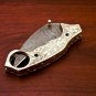 8.25'' Handmade Damascus Folding Pocket knife Karambit Knife Hunting knife Handle Brass Steel