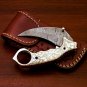 8.25'' Handmade Damascus Folding Pocket knife Karambit Knife Hunting knife Handle Brass Steel