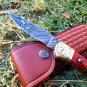 Handmade Damascus Folding Pocket knife Hunting knife 100% Handmade Damascus Steel Handle