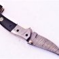 8'' Custom Hand Made Forged Folding Hunter Pocket Knife Damascus Steel Bowie Knife