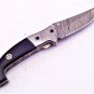 8'' Custom Hand Made Forged Folding Hunter Pocket Knife Damascus Steel Bowie Knife