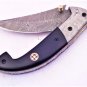 8'' Custom Hand Made Forged Folding Hunter Pocket Knife Damascus Steel Bowie Knife