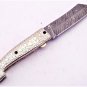 8'' Custom Hand Made Forged Folding Hunter Pocket Knife Damascus Steel Bowie Knife