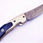 8'' Custom Hand Made Forged Folding Hunter Pocket Knife Damascus Steel Bowie Knife