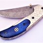 8'' Custom Hand Made Forged Folding Hunter Pocket Knife Damascus Steel Bowie Knife