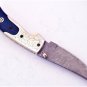 8'' Custom Hand Made Forged Folding Hunter Pocket Knife Damascus Steel Bowie Knife
