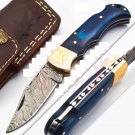 6.75'' Custom Hand Made Forged knife Hunter Knife Damascus Steel Bowie Knife Handle IronWood