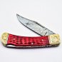 9'' Custom Hand Forged Damascus Folding Pocket Knife -BACK LOCK with Leather sheath 691