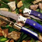 Handmade Damascus Folding Pocket knife Hunting knife 100% Handmade Damascus Steel Handle Walnut Wood