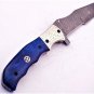 Handmade Damascus Folding Pocket knife Hunting knife 100% Handmade Damascus Steel Handle Walnut Wood