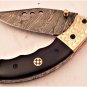 7.5" Handmade Damascus Folding Pocket knife Hunting knife 100% Handmade Damascus Steel