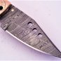 7.5" Handmade Damascus Folding Pocket knife Hunting knife 100% Handmade Damascus Steel