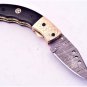 7.5" Handmade Damascus Folding Pocket knife Hunting knife 100% Handmade Damascus Steel