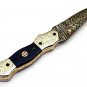 8.75'' Handmade Damascus Folding Pocket knife Hunting knife Handmade Damascus Steel Handle Olive