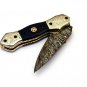 8.75'' Handmade Damascus Folding Pocket knife Hunting knife Handmade Damascus Steel Handle Olive