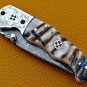 8.0" Handmade Damascus Folding Pocket knife Hunting knife 100% Handmade Damascus Steel Handle Ram