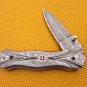 8.0'' Handmade Damascus Folding Pocket knife Hunting knife 100% Handmade Damascus