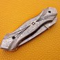 8.0'' Handmade Damascus Folding Pocket knife Hunting knife 100% Handmade Damascus