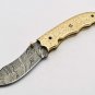 Handmade Damascus Folding Pocket knife Hunting knife 100% Handmade Damascus Steel Handle Brass