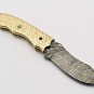 Handmade Damascus Folding Pocket knife Hunting knife 100% Handmade Damascus Steel Handle Brass