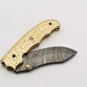 Handmade Damascus Folding Pocket knife Hunting knife 100% Handmade Damascus Steel Handle Brass