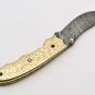 Handmade Damascus Folding Pocket knife Hunting knife 100% Handmade Damascus Steel Handle Brass