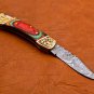 7.0" Handmade Damascus Folding Pocket knife Hunting knife 100% Handmade Damascus Steel
