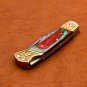 7.0" Handmade Damascus Folding Pocket knife Hunting knife 100% Handmade Damascus Steel