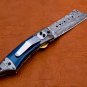 7.5" Handmade Damascus Folding Pocket knife with Pocket Clip Hunting knife 100% Handmade Damascus