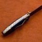 7.5" Handmade Damascus Folding Pocket knife with Pocket Clip Hunting knife 100% Handmade Damascus