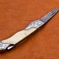7" Handmade Damascus Folding Pocket knife Hunting knife 100% Handmade Damascus Steel